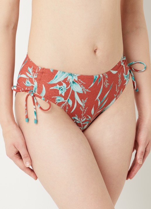 Cyell High waisted bikinislip met print - voorkant 3 steenrood