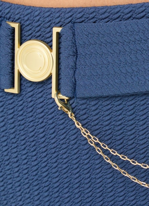 Cyell Midnight Waves high waisted bikinislip met kettingdetail - detail 4 indigo