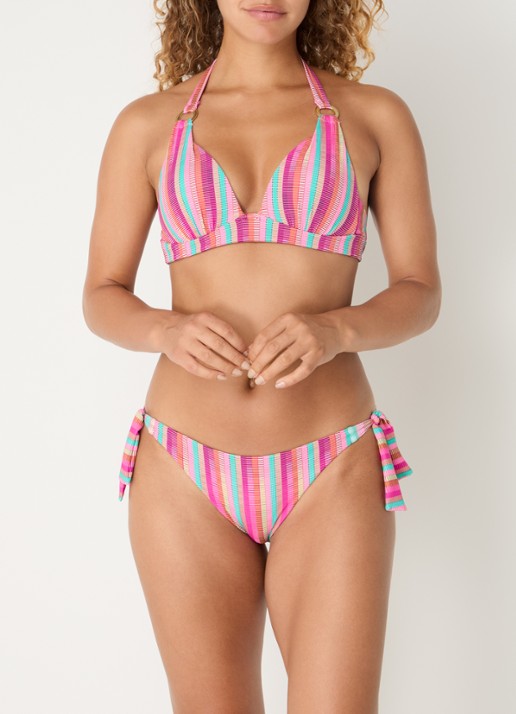 Cyell Push up halter bikinitop met streepprint