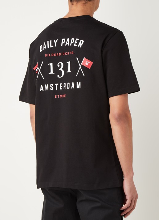 Daily Paper Amsterdam Flagship Store T-shirt met backprint - detail 2 zwart