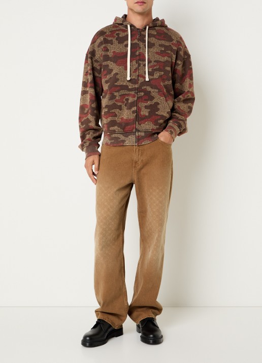 Daily Paper Boxy sweatvest met logo en print - voorkant 2 bruin