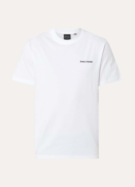 Daily Paper Chain Shield T-shirt met logo- en backprint - voorkant wit