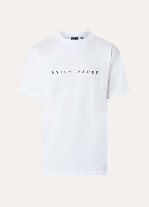 Daily Paper Dias Alias T-shirt met logoborduring - voorkant wit