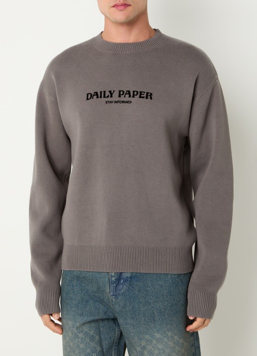 Daily Paper Dias fijngebreide trui met flock logoprint