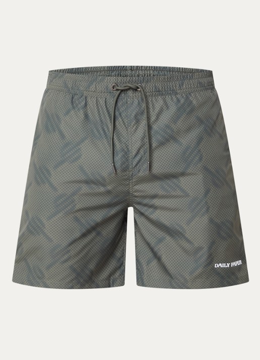Daily Paper Dotted zwemshorts met stippenprint - voorkant 3 bronsgroen
