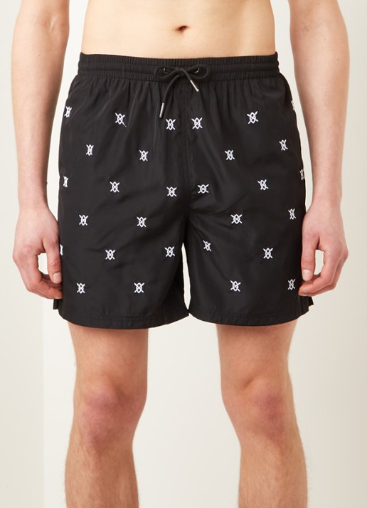 Daily Paper Eswim zwemshorts met logoprint en steekzakken - detail zwart