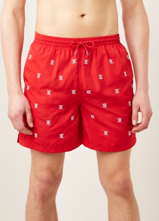 Daily Paper Eswim zwemshorts met logoprint en steekzakken - detail rood