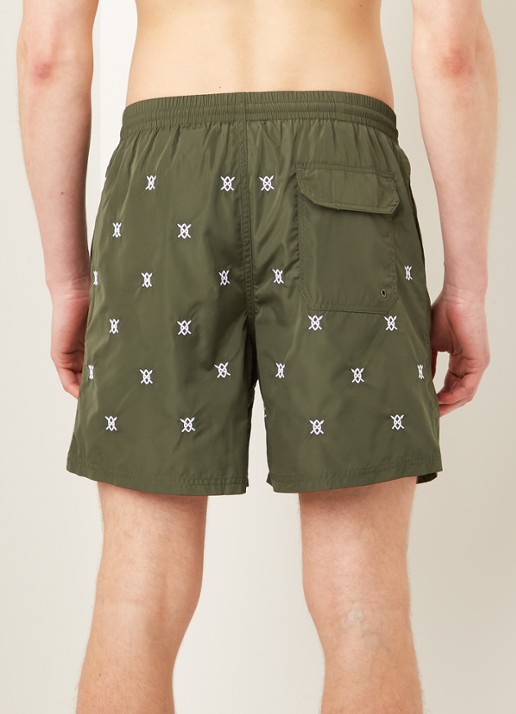 Daily Paper Eswim zwemshorts met logoprint en steekzakken - achterkant 4 legergroen