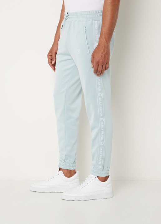 Daily Paper Etape tapered fit cropped trackpants met ritszakken en logoband - detail 2 mint