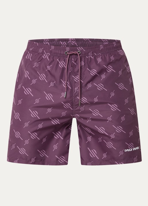 Daily Paper Irregular zwemshort met grafische print - voorkant paars