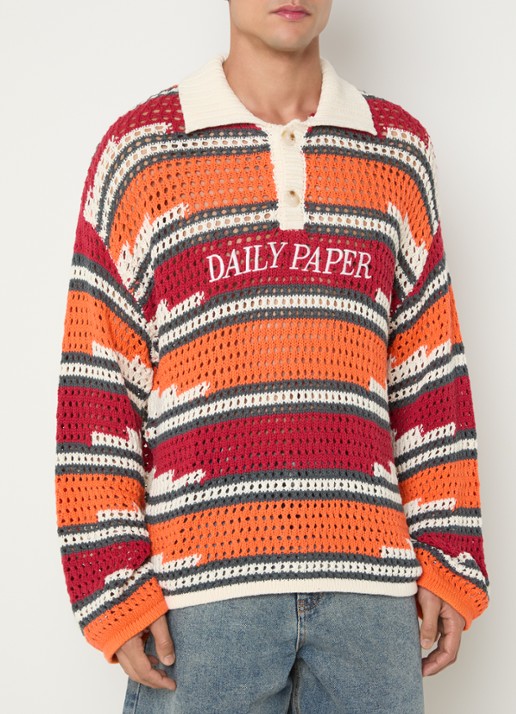 Daily Paper Kente grofgebreide trui met logo