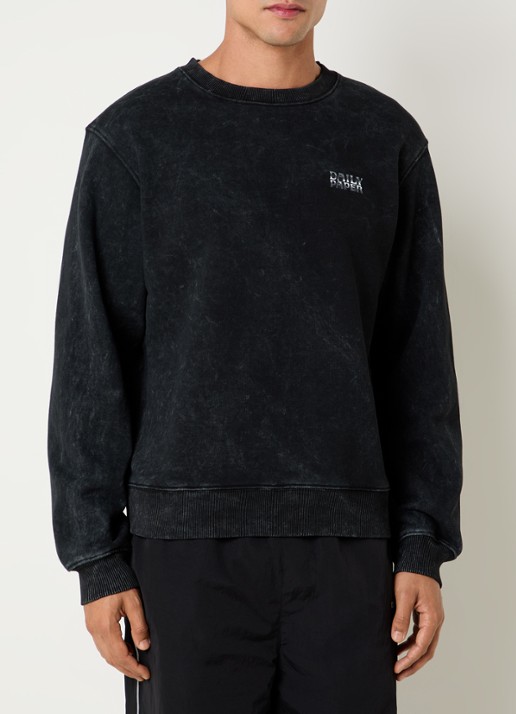 Daily Paper Metallic shield sweater met front- en backprint - achterkant 3 zwart