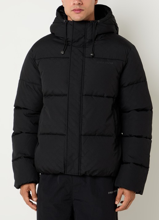 Daily Paper Monogram puffer jack met steekzakken - detail 4 zwart