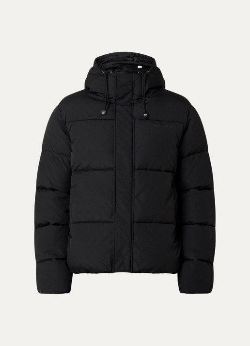 Daily Paper Monogram puffer jack met steekzakken - voorkant zwart