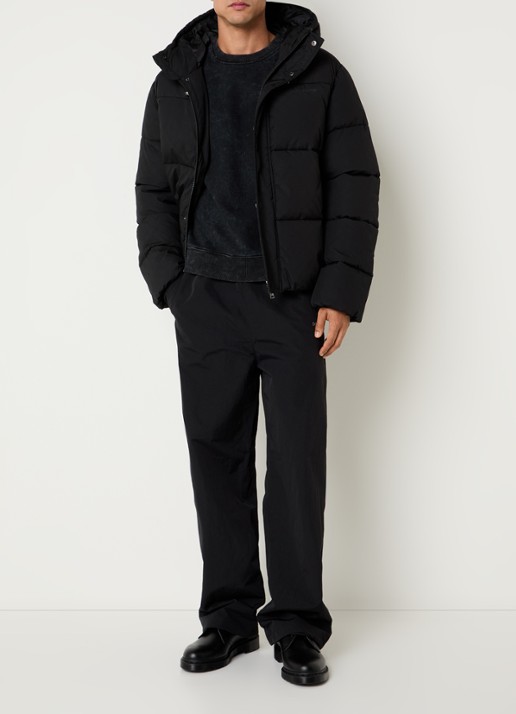 Daily Paper Monogram puffer jack met steekzakken - voorkant 2 zwart