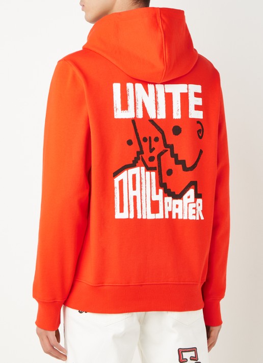 Daily Paper Musa hoodie met logo- en backprint  - detail rood
