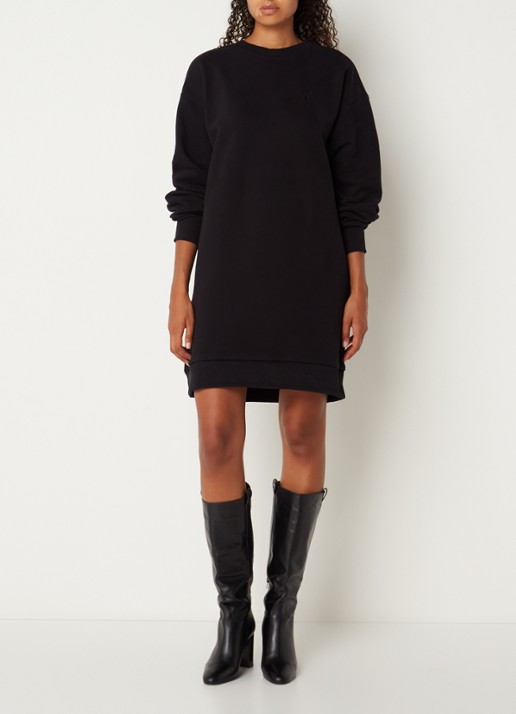 Daily Paper Nagla mini trui-jurk met logoprint - voorkant 4 zwart