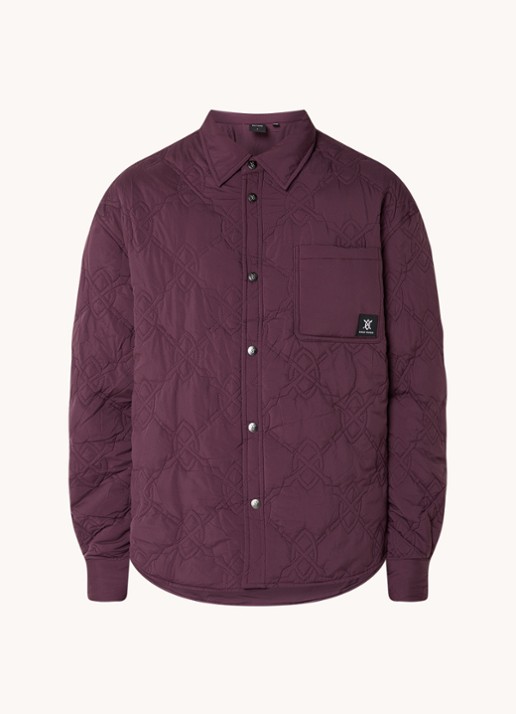 Daily Paper Najub gewatteerd overshirt met logo quilt patroon  - voorkant 3 aubergine