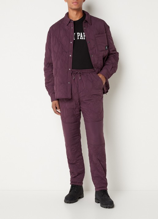 Daily Paper Najub gewatteerd overshirt met logo quilt patroon  - voorkant 4 aubergine