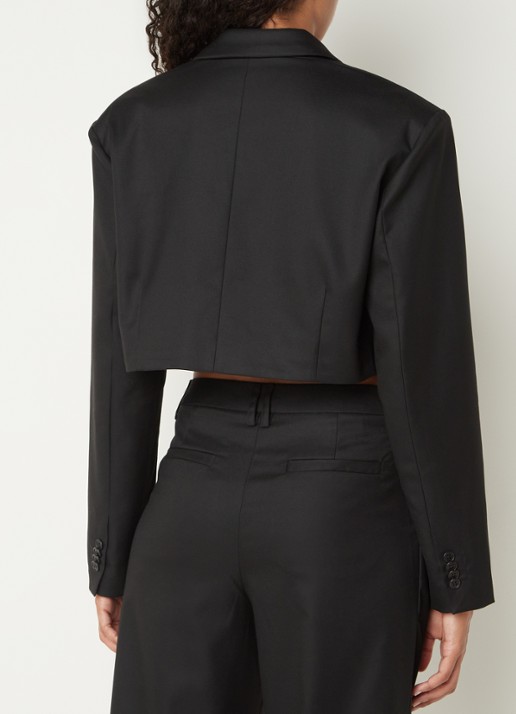 Daily Paper Nova cropped blazer met schoudervulling - achterkant 4 zwart