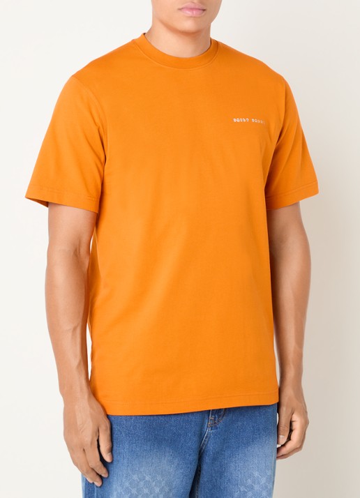 Daily Paper Origami T-shirt met logo- en backprint - achterkant 2 oranje