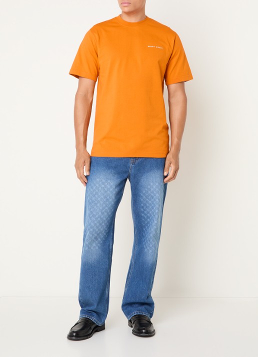 Daily Paper Origami T-shirt met logo- en backprint - voorkant 4 oranje