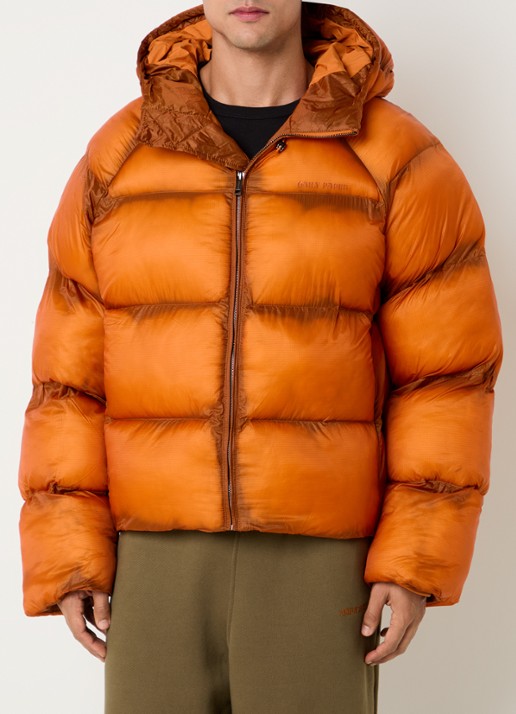 Daily Paper Raglan puffer jack met steekzakken - detail 4 oranje
