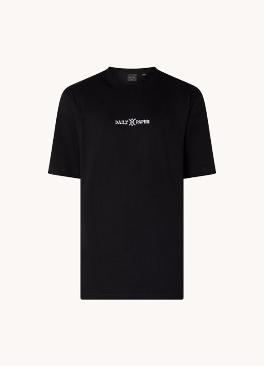 Daily Paper Raysan T-shirt met logo- en backprint  - voorkant 3 zwart