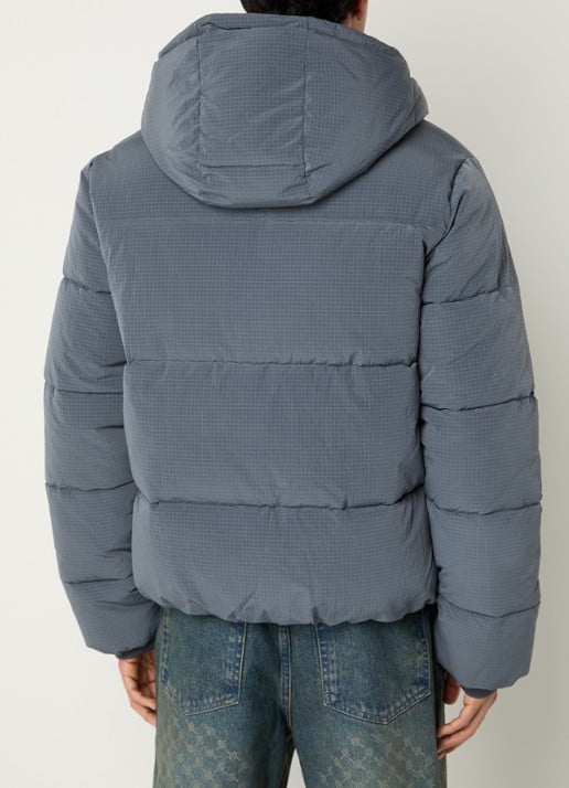Daily Paper Ripstop puffer jack met logo - achterkant 4 donkergrijs