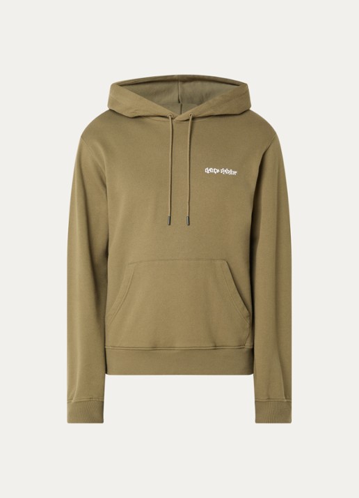 Daily Paper Shield hoodie met logo- en backprint - voorkant mosgroen