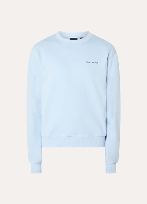 Daily Paper Snake shield sweater met logo- en backprint - voorkant 2 lichtblauw