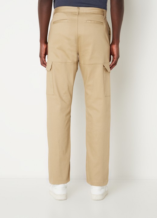 Daily Paper Straight fit cargobroek met logo - achterkant 5 beige