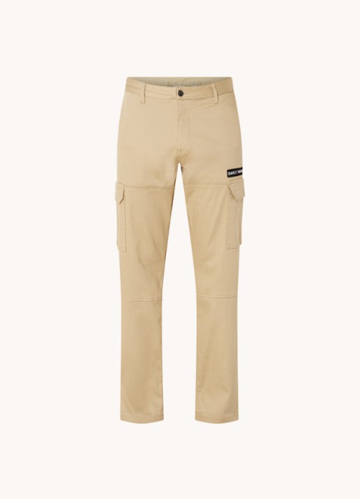 Daily Paper Straight fit cargobroek met logo - voorkant beige