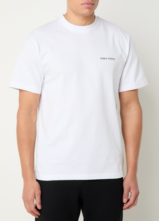 Daily Paper T-shirt met logo- en backprint - achterkant 2 wit
