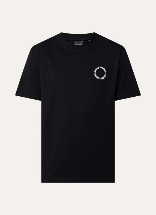 Daily Paper T-shirt met logo en ronde hals - voorkant zwart