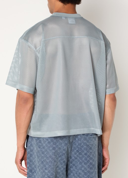 Daily Paper T-shirt van mesh met logoprint - achterkant 3 olijfgroen
