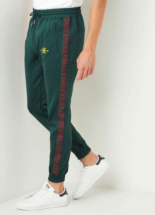 Daily Paper Tapered fit joggingbroek met logoband - detail 4 groen