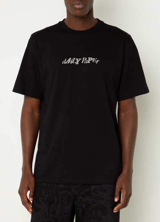 Daily Paper Unified T-shirt met logo en stretch - detail zwart