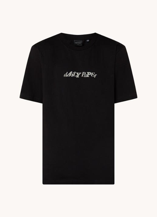 Daily Paper Unified T-shirt met logo en stretch - voorkant 2 zwart