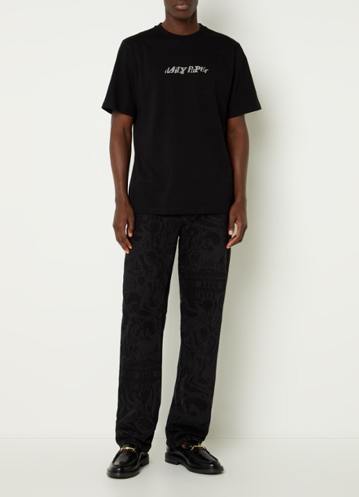 Daily Paper Unified T-shirt met logo en stretch - voorkant 3 zwart