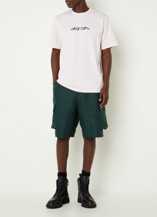 Daily Paper Unified T-shirt met logo en stretch - voorkant 3 lichtroze