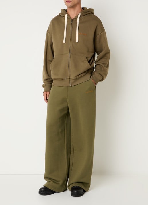 Daily Paper Wide leg broek met logo - voorkant 2 brons