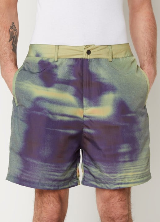 Daily Paper Yaro Hazy loose fit korte broek met print - detail 3 lichtgroen