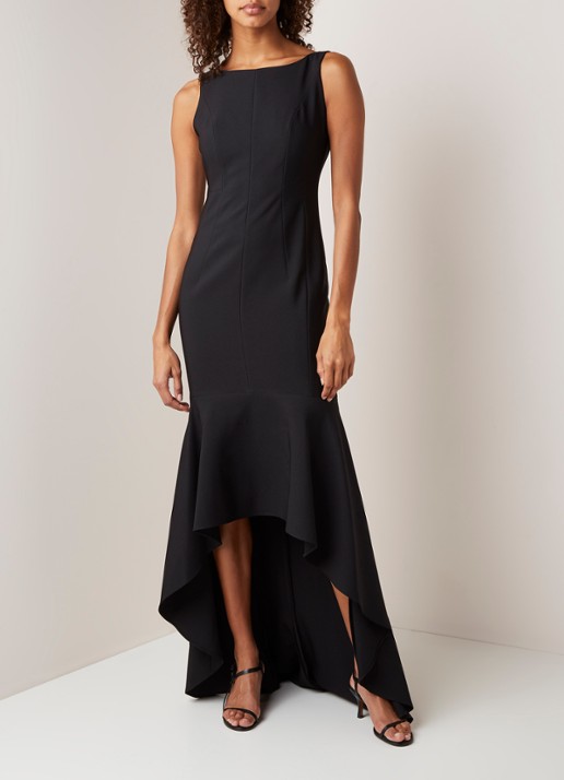 Damsel in a Dress Leela mouwloze maxi jurk met volant - voorkant 2 zwart