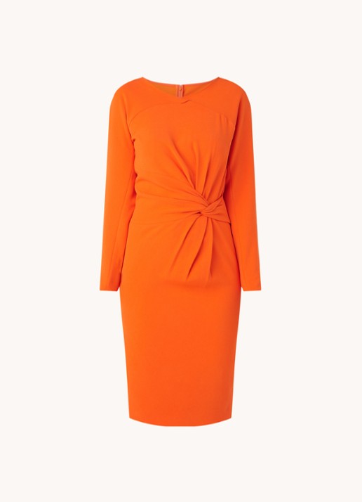 Damsel in a Dress Valo mini jurk met vleermuismouw - voorkant oranje