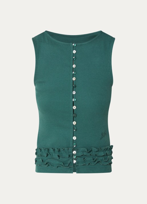 Damson Madder Ember top met ruches - voorkant groen