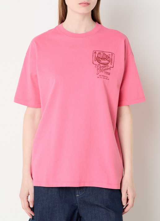 Damson Madder Gill Of Dreams T-shirt met front- en backprint - achterkant roze