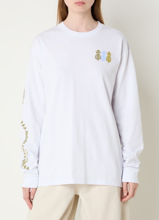 Damson Madder Green juice longsleeve met print - achterkant 3 wit