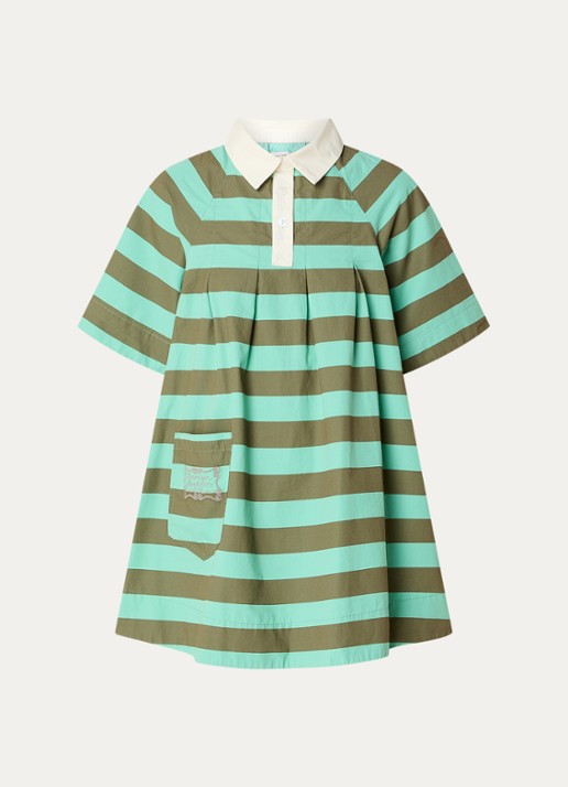 Damson Madder Maggi mini jurk met polokraag en streepdessin