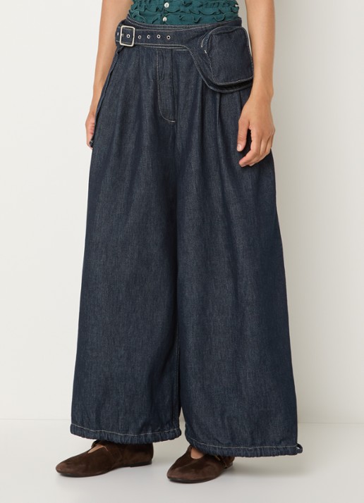 Damson Madder Mavi high waist wide fit jeans met donkere wassing